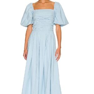 Free People Ain't She A Beaut Midi Dress in Hot Spring (S)